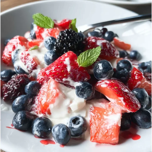 Triple Berry Cheesecake Fruit Salad