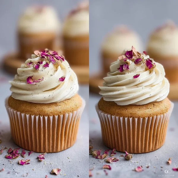 Vegan Cardamom Rose Cupcakes