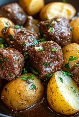 Garlic Butter Beef Bites with Potatoes